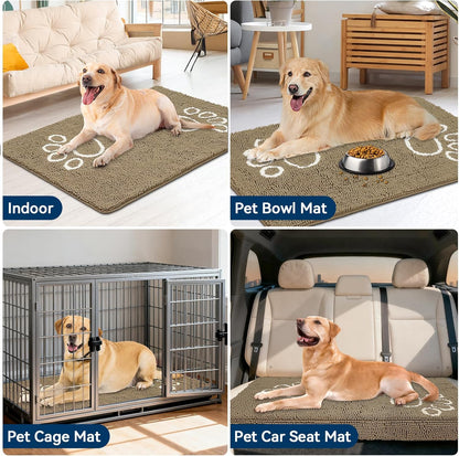 Bcoimo Super Absorbent Dog Door Mat, 30"*20" Anti Slip Mat for Muddy Paws, Pet Rugs for Dirty Paws Washable that Absorbs Moisture and Dirt, for Dog Cage and Pet Resting Carpet