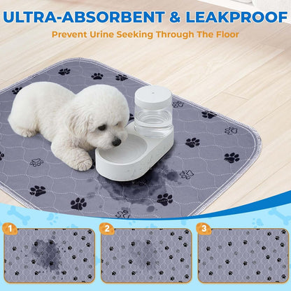 Fostanfly Washable Pee Pads for Dogs, 2 Pack Large 36"x41" Ultra-Absorbent and Leak-Proof Non-Slip Reusable Potty Training Pads for Dogs, Cats, Puppy, Potty Training of Add 8 Lanyards