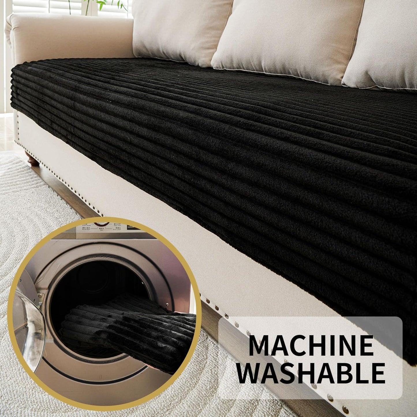 HAOMAIJIA Waterproof Couch Cover for Dogs Washable,Faux Fur Pet Couch Covers for Sofa,Soft Dog Bed Cover Non-Slip Couch Covers for 3 Cushion Couch Sofa Pet Friendly (Grey, 35" x 74")