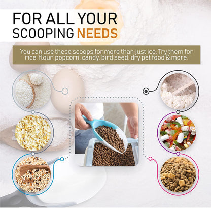 Spring Chef Dog Food Scoop, Contoured Translucent Flexi-Plastic Pet Food Scooper with Soft Grip Handle, Kitchen Magnetic Ice Scoop for Freezer, Ice Machine, Popcorn, Flour, Coffee Bean - Mint