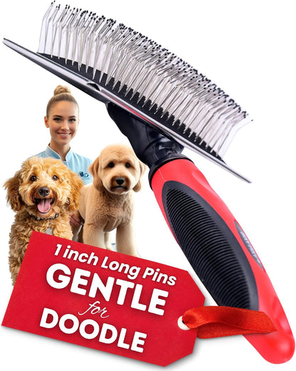 Poodle Comb with Rotating Teeth - 5-in-1 Dog Dematting Tool - Used for Small Size Breeds and Puppies - Cat Comb for Shedding and Deshedding