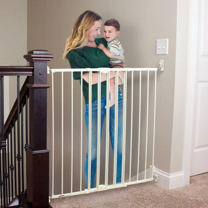 Toddleroo by North States - Easy Swing & Lock Baby Gate Series 2: Hardware Mounted Metal Safety for Stairs & Doorways - Adjustable 28.68 to 47.85 Inches Wide - 31 Inches Tall - Matte Bronze