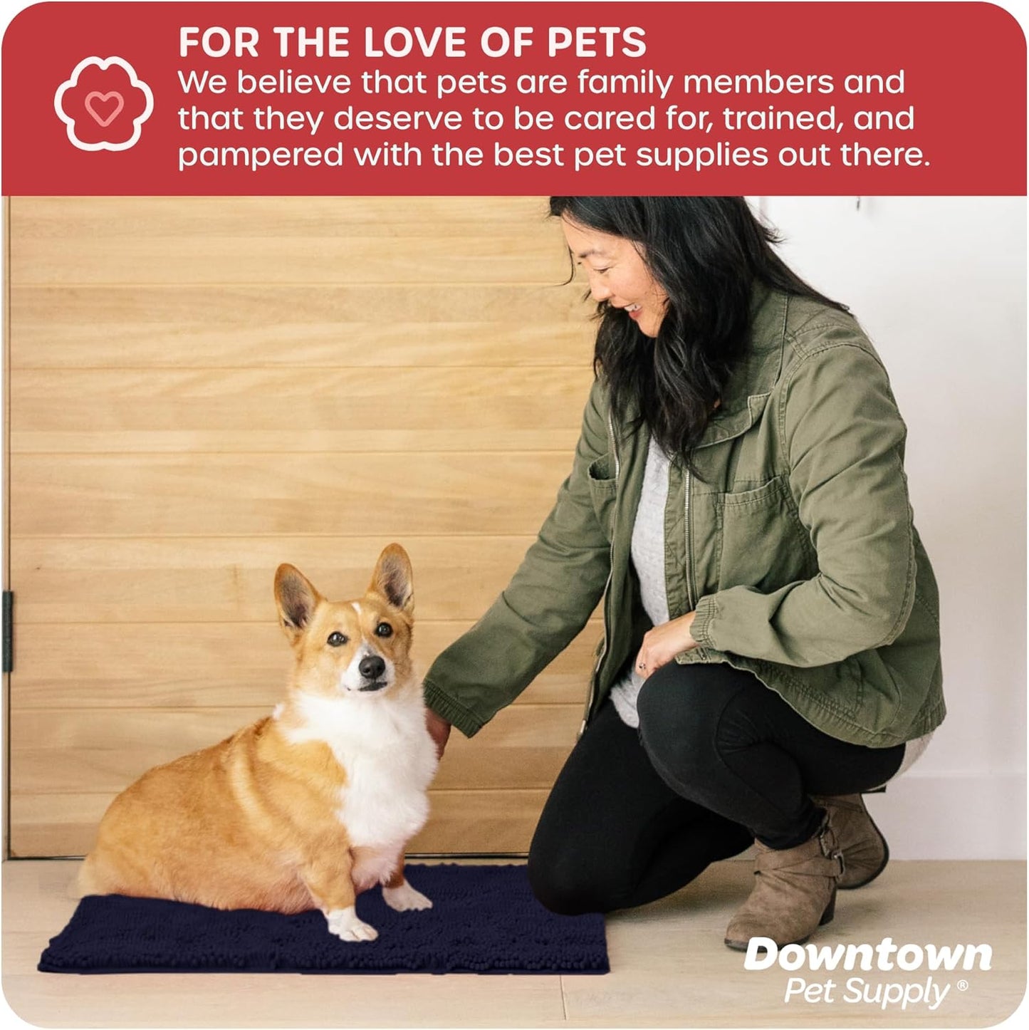 My Doggy Place Dog Mud Mat, 36"x26" Ash – Thick Microfiber Entry Rug for Snow, Mud & Salt – Absorbent, Quick-Dry, Washer-Safe & Non-Slip, Large
