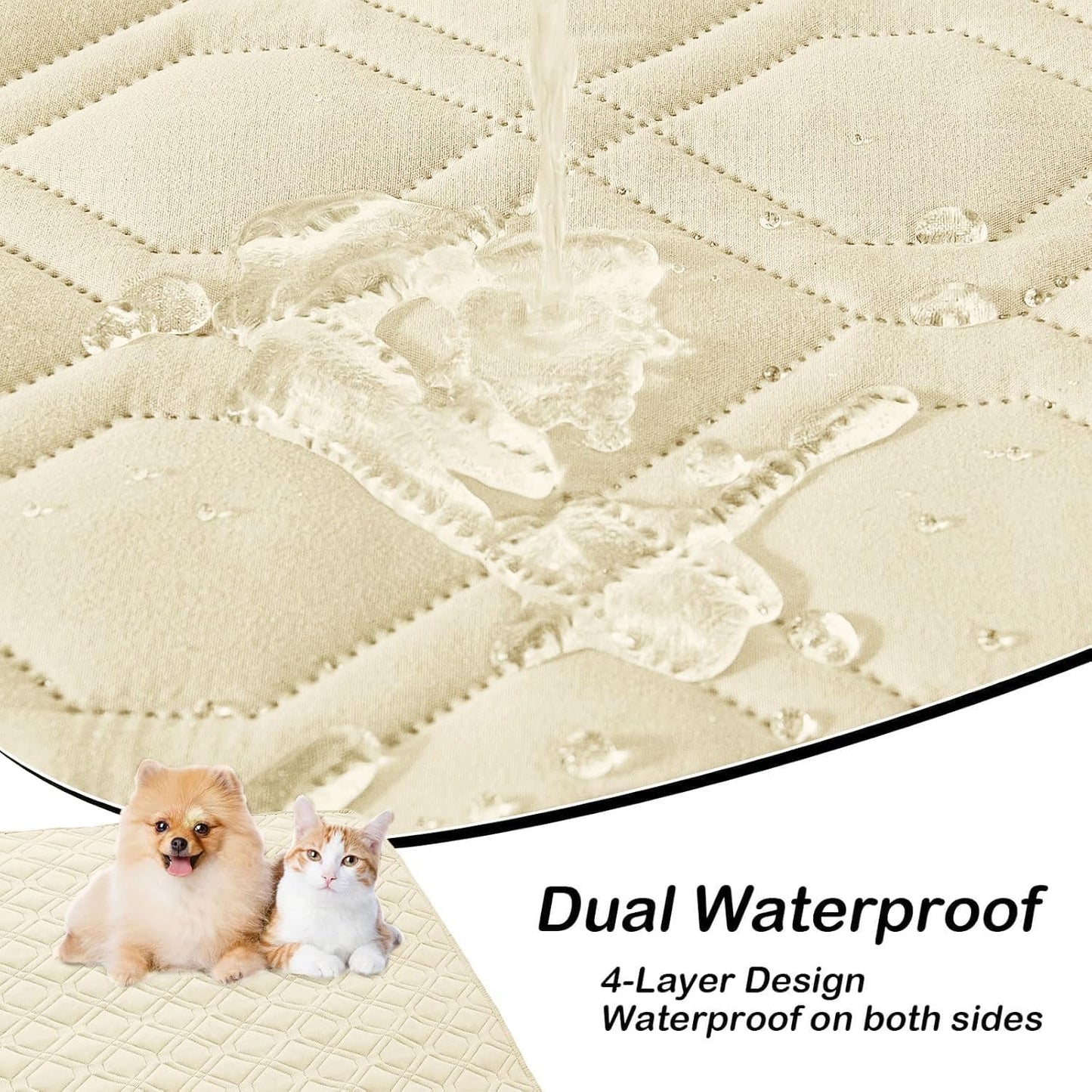 hyha Waterproof Dog Bed Blanket, Soft Pet Blankets, Waterproof Couch Cover for Dogs, Reversible Sofa Covers Washable for Furniture (30x70 Inch, Taupe/Beige)