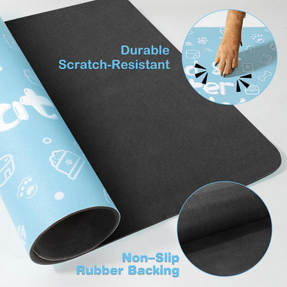 Pet Feeding Mat,Dog Cat Mat for Food and Water,Dog Bowl Waterproof Placemat with Rubber Backing,Absorbent Quick Dry Water Dispenser Mat for Pet（Dark Gray 12"×18"）