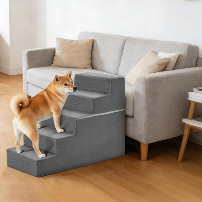 3-Step Dog Stairs for Small Dogs and Cats, 16in H Dog Steps for Couch, Sofa, Chair, Non-Slip Sturdy Pet Steps, Pet Ramp for High Bed Indoor