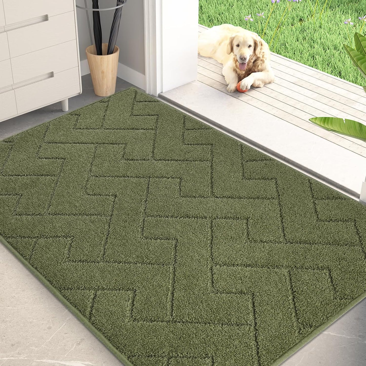 PURRUGS Dirt Trapping Door Mat 20" x 31.5", Non-Slip Machine Washable Entry Rug, Dog Doormat, Indoor Front Door Mat, Super Absorbent Entryway Rug for Muddy Shoes & Paws, Taupe