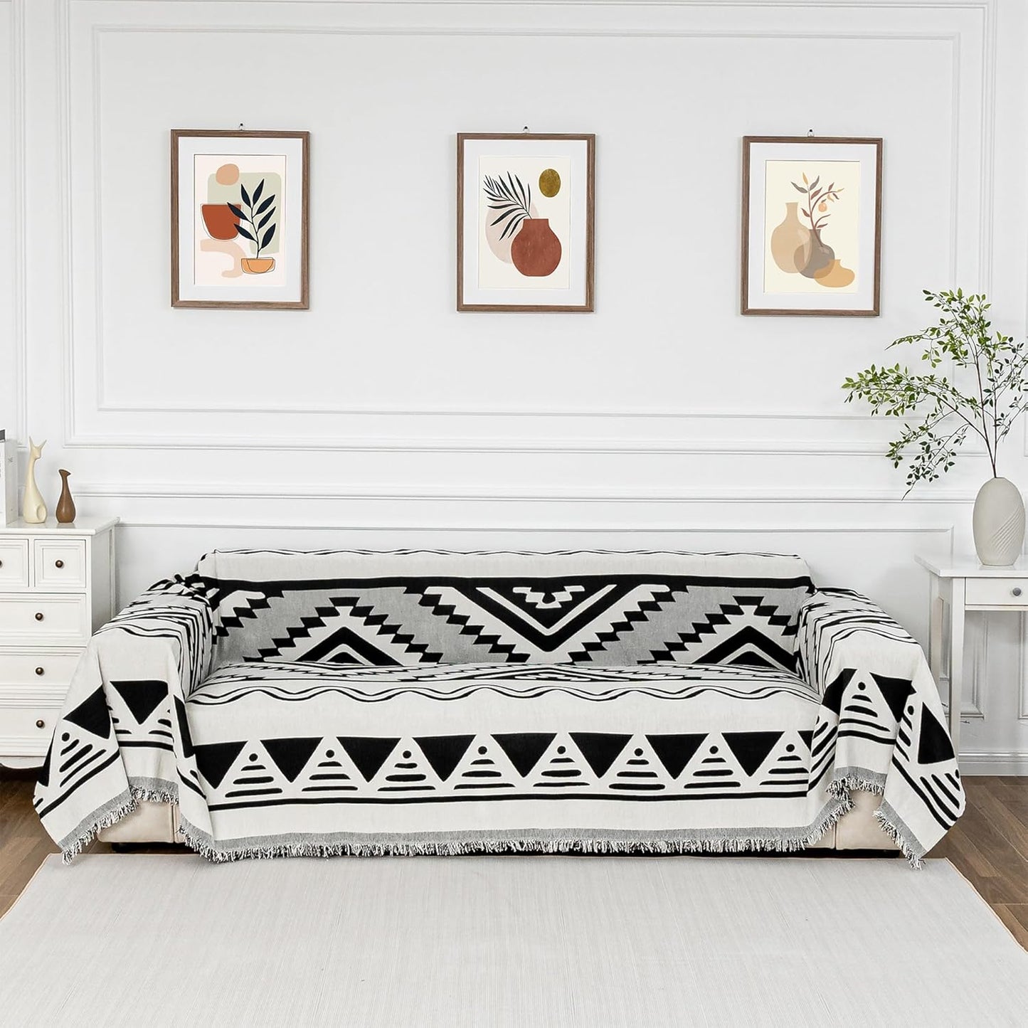 MYSKY HOME Couch Cover for Dogs, Washable Couch Covers, Non Slip Sofa Cover, Couch Cover 2 Cushion Sofa Dogs Furniture Protector with Tassels, Chenille Sofa Slipcover for Pets, 71"x118", Dark Grey