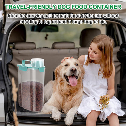 TBMax Dog Food Storage Container 5-7 lbs, Airtight Cat Food Container with Larger Spout & Measuring Cup, Portable Pet Food Storage Dispenser for Small Animal Kibble Storage, Bird Seed Container