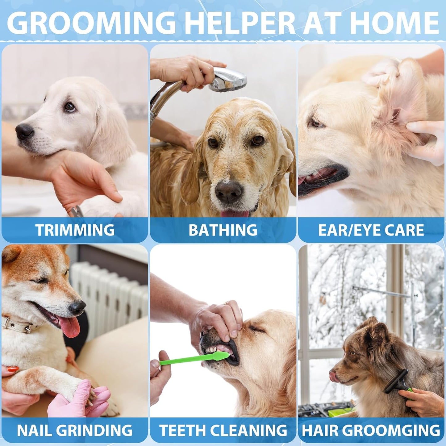 ATESON Pet Grooming Hammock with Nail Clippers/Nail Trimmers/Grooming Scissors, Dog Grooming Harness for Nail Trimming, Pet Grooming Sling Helper