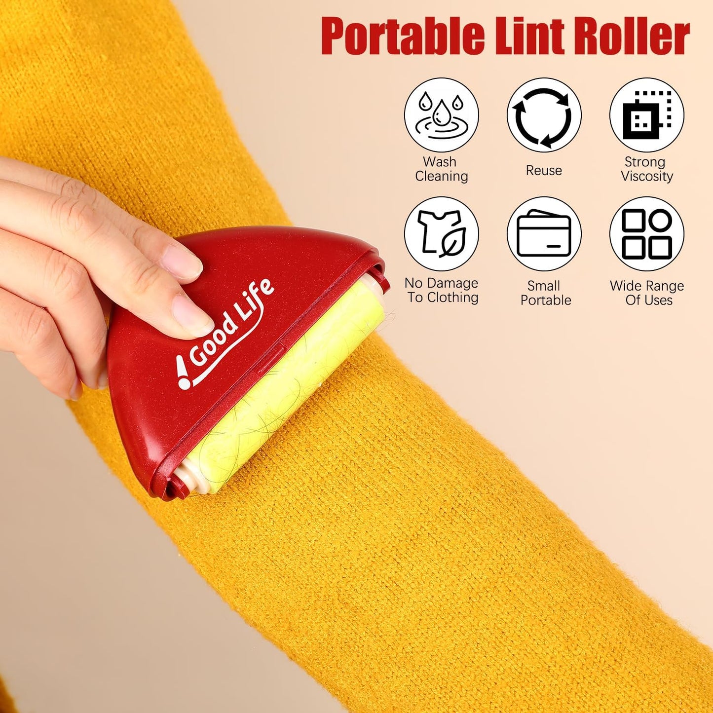 4 Pack Reusable Lint Roller Portable Mini Lint Remover Cat Pet Hair Rollers Travel Size Sticky Cleaner Dog Hair Remover for Clothes Washable Gel Lint Roller Ball