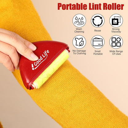 4 Pack Reusable Lint Roller Portable Mini Lint Remover Cat Pet Hair Rollers Travel Size Sticky Cleaner Dog Hair Remover for Clothes Washable Gel Lint Roller Ball