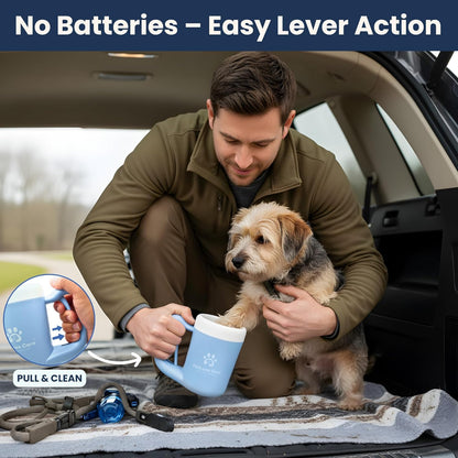 Dog Paw Washer Kit - Includes Paw Cleaner Cup, Towel, Pet Bath Brush & Moisturizing Balm - Dog Foot Washer for Muddy Paws, ideal for Small & Medium Dogs (Blue, Small)