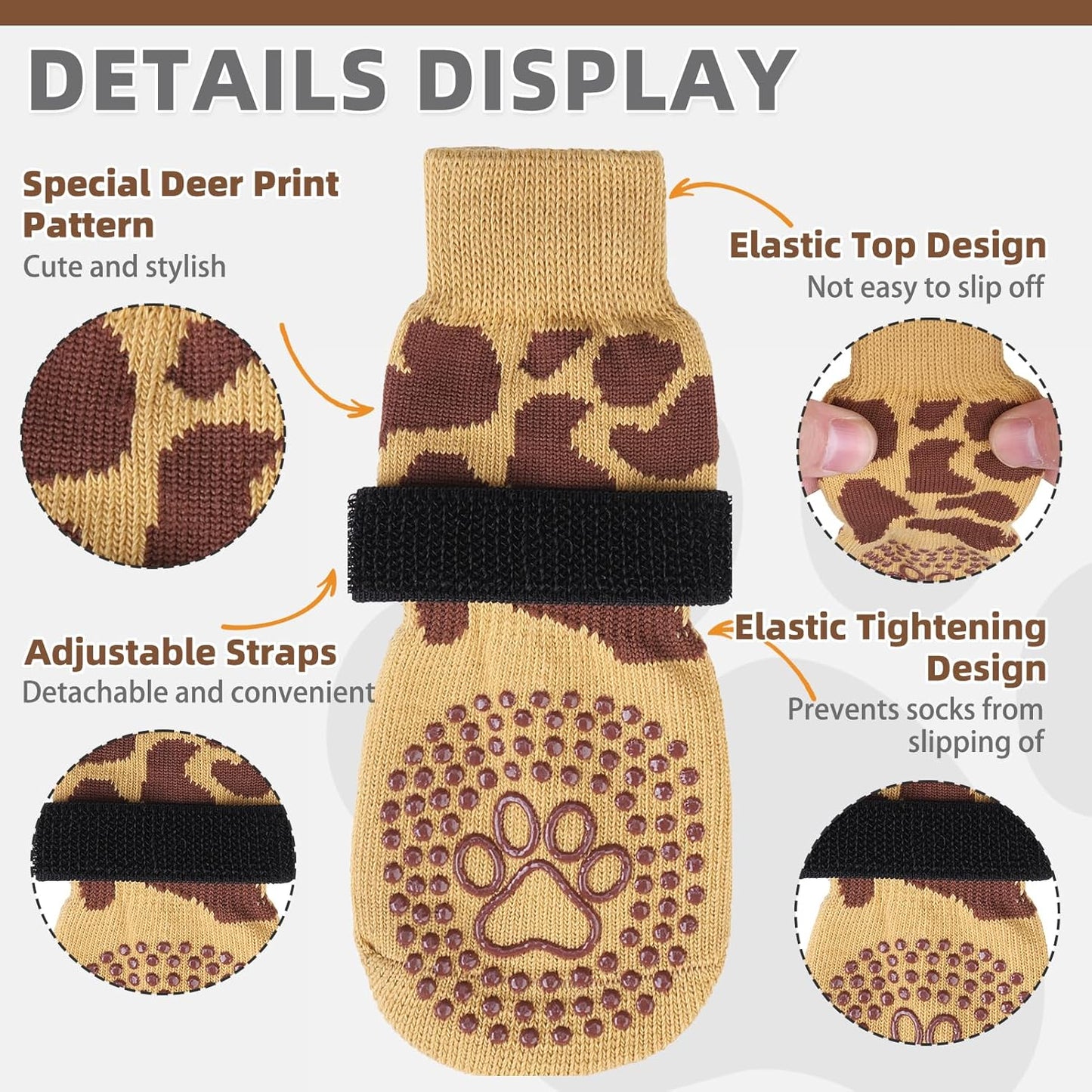 KOOLTAIL Dog Socks Shoes for Hot Pavement to Prevent Licking Paws, Winter Dog Boots&Paw Protector for Hardwood Floors Anti Slip,Traction Control Grip Booties for Small Medium Large Senior Dogs,Black M