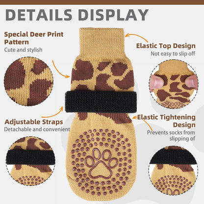 KOOLTAIL Dog Socks Shoes for Hot Pavement to Prevent Licking Paws, Winter Dog Boots&Paw Protector for Hardwood Floors Anti Slip,Traction Control Grip Booties for Small Medium Large Senior Dogs,Black M