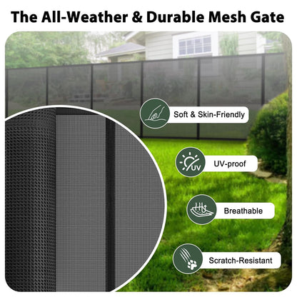 250" Reinforced Extra Wide Baby Gate Retractable Dog Gate, 21ft Extra Long Baby Gate Retractable Gates for Dogs, 48" Extra Tall Pet Gate Retractable Fence Outdoor Gate for Deck/Garage/Patio, Black