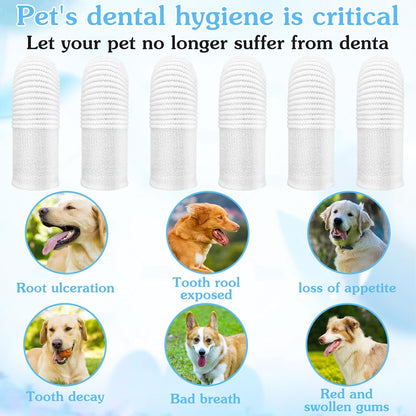 CIATBYYJ 30Pcs Dog Toothbrush Finger, Soft Fabric Finger Toothbrush for Dogs Cats, Washable & Reusable Cat Teeth Cleaning Wipes Toothbrushes Fingers Dental Wipes Care Remove Stain