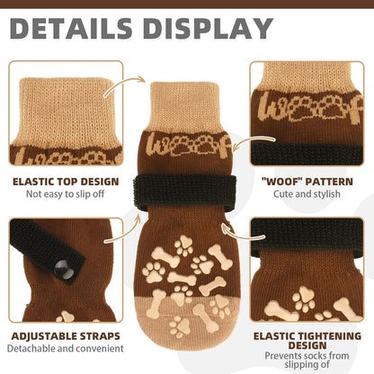 KOOLTAIL Dog Socks Shoes for Hot Pavement to Prevent Licking Paws, Winter Dog Boots&Paw Protector for Hardwood Floors Anti Slip,Traction Control Grip Booties for Small Medium Large Senior Dogs,Black M