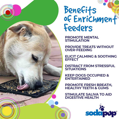 SodaPup Flower Power eMat – Durable Lick Mat Feeder Made in USA from Non-Toxic, Pet-Safe, Food Safe Rubber for Mental Stimulation, Avoiding Overfeeding, Fresh Breath, Digestive Health, & More