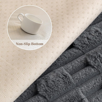 MYSKY HOME 100% Waterproof Couch Cover for Dogs, Plush Pet Couch Covers for Sofa Washable, Couch Covers for 2 Cushion Sofa Pet Friendly, Non-Slip Durable Sofa Cover Slipcover Protector, Cream, 35"x63"