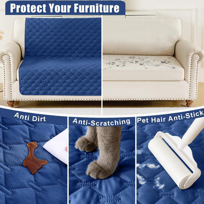 Smiry Waterproof Dog Bed Cover Blanket 30x70, Soft Reversible Pet Blanket, Washable Leakproof Cats Dogs Couch Cover for Sofa, Couch, Furniture, Grey/Dark Grey