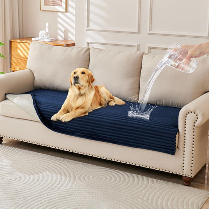 HAOMAIJIA Waterproof Couch Cover for Dogs Washable,Faux Fur Pet Couch Covers for Sofa,Soft Dog Bed Cover Non-Slip Couch Covers for 3 Cushion Couch Sofa Pet Friendly (Grey, 35" x 74")