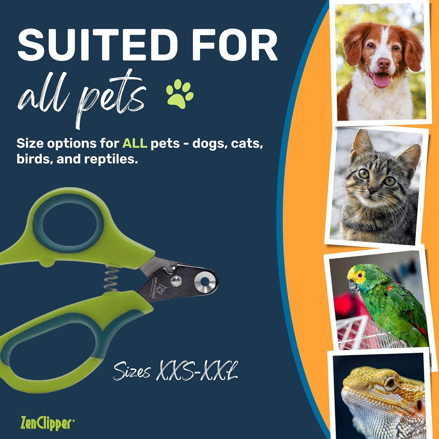 Zen Clipper Pet Nail Clipper for Dogs – Dog Nail Clipper for Safer Grooming and Nail Care - Clean, Quiet, and Easy-to-Use Stainless Steel Dog Nail Trimmer - (3mm Hole)