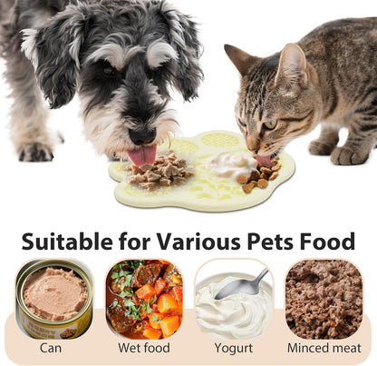Lick Mat for Dogs and Cats, Slow Feeder Mats with Suction Cups - Bathing, Grooming and Training, Anxiety Relief Feeding Pad,Dishwasher-Safe Yellow