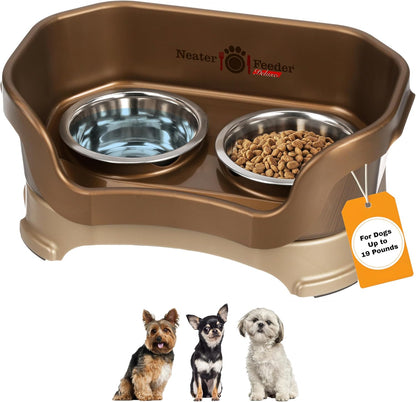 Neater Pet Brands Neater Feeder Deluxe Mess Proof Dog Bowls Elevated for Large Dogs Over 40 lbs, Made in USA, No Spill Raised Dog Food Bowl Stand Feeding Station, Food and Water Bowl Set, Black