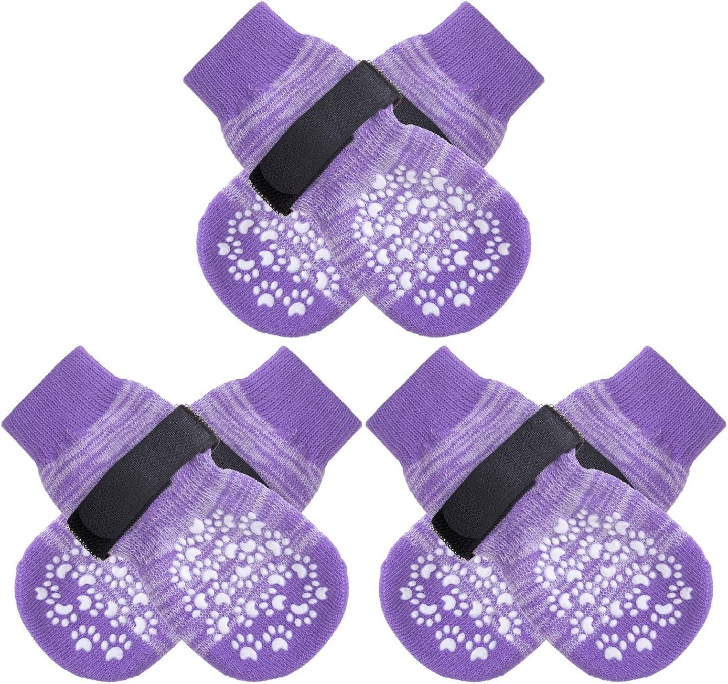 EXPAWLORER 6Pcs Anti-Slip Dog Socks to Prevent Licking Paws,Dog Shoes for Hot Pavement,Dog Booties Traction Control on Hardwood Floor,Boots & Paw Protectors, for Puppy Small Medium Large Senior Dogs