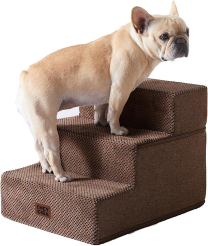 EHEYCIGA Dog Stairs for High Bed 22.5" H, 5-Step Dog Steps for Bed, Pet Steps for Small Dogs and Cats, Non-Slip Balanced Pet Ramp Indoor, Grey