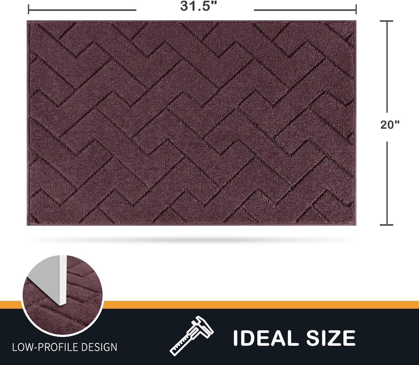 PURRUGS Dirt Trapping Door Mat 20" x 31.5", Non-Slip Machine Washable Entry Rug, Dog Doormat, Indoor Front Door Mat, Super Absorbent Entryway Rug for Muddy Shoes & Paws, Taupe