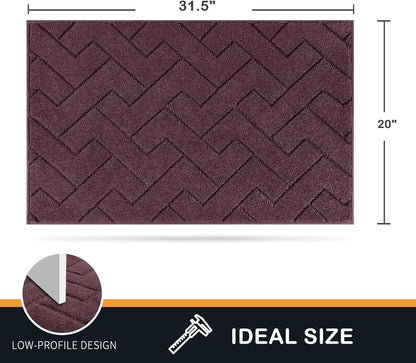 PURRUGS Dirt Trapping Door Mat 20" x 31.5", Non-Slip Machine Washable Entry Rug, Dog Doormat, Indoor Front Door Mat, Super Absorbent Entryway Rug for Muddy Shoes & Paws, Taupe