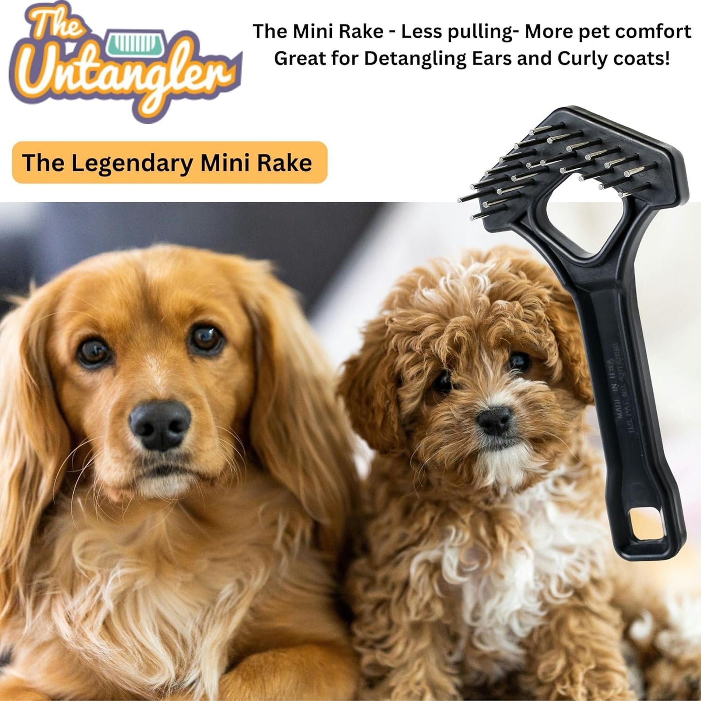 Mini-Rake V-Shaped with 1" Long Double-Row Rotating Teeth (AquaBlue)