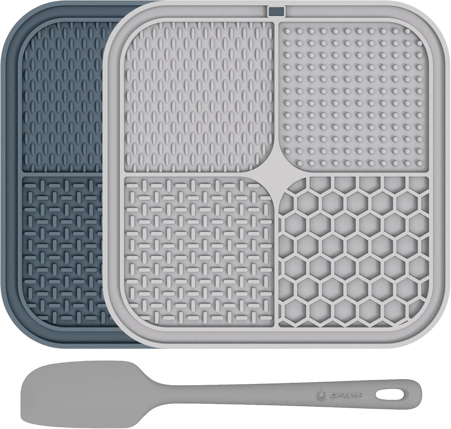ChefAide 2 Pack Lick Mat for Dogs,Cats,Upgraded 8.5×8.5 inches Licking Mats with Suction Cups,Slow Feeder Licking Pad for Anxiety Relief and Boredom Reducer,Suitable for Dog Training Set 3