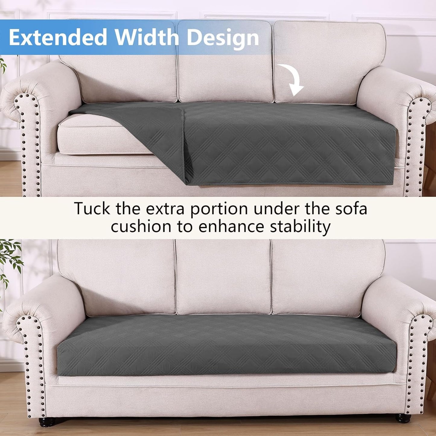hyha Waterproof Dog Bed Blanket, Soft Pet Blankets, Waterproof Couch Cover for Dogs, Reversible Sofa Covers Washable for Furniture (30x70 Inch, Grey/Dark Grey)