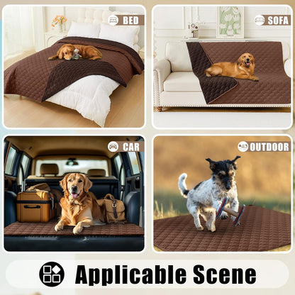 Smiry Waterproof Dog Bed Cover Blanket 30x70, Soft Reversible Pet Blanket, Washable Leakproof Cats Dogs Couch Cover for Sofa, Couch, Furniture, Grey/Dark Grey