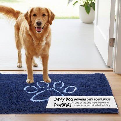 Dog Gone Smart Dirty Dog Doormat - Fast Drying Rug with Super Gripper Backing for Clean Floors - Super Absorbent and Machine Washable Mat for Muddy Paws - Grey