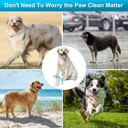 MYPIN Rechargeable Automatic Dog Paw Cleaner, Black - Portable Pet Paw Washer Cup with Soft Silicone Brush, 7.4V High Power, Suitable for Big Dog and Cat Grooming