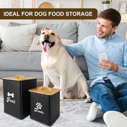 Dog Treat Container 2PCS, Dog Food Storage Container with Lids Airtight, Dog Treat Jars for Kitchen Counter-7+3Lbs, Small Dog Cookie Jar for Storage, (Upgraded) White