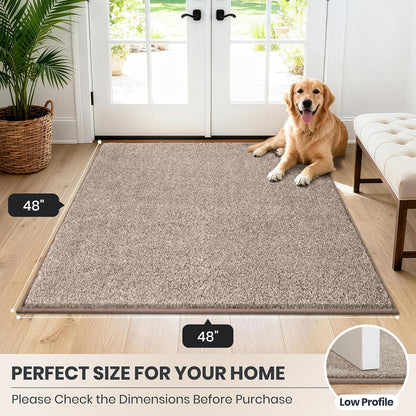 PURRUGS Dirt Trapping Door Mat 20" x 31.5", Non-Slip Machine Washable Entryway Rug, Dog Doormat, Indoor Front Door Mat, Super Absorbent Entry Rug for Muddy Shoes & Paws, Bluish Grey-Black