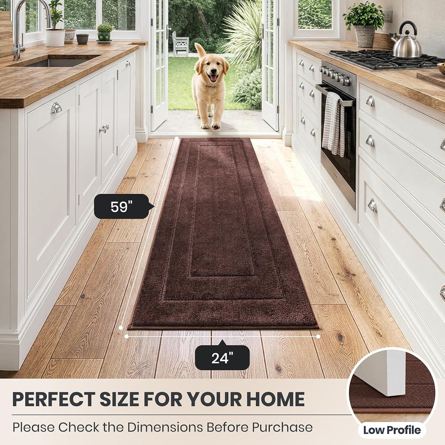 PURRUGS Dirt Trapping Door Mat 32" x 47", Non-Slip/Skid Machine Washable Entryway Rug, Dog Doormat, Super Absorbent Welcome Mat for Muddy Wet Shoes and Paws, Grayish Brown