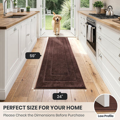 PURRUGS Dirt Trapping Door Mat 32" x 47", Non-Slip/Skid Machine Washable Entryway Rug, Dog Doormat, Super Absorbent Welcome Mat for Muddy Wet Shoes and Paws, Grayish Brown