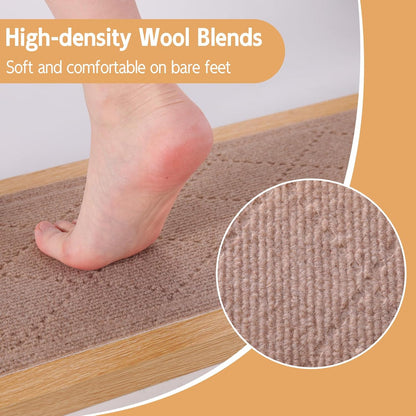 RIOLAND Carpet Stair Treads for Wooden Steps Indoor 9" x 36" Non Slip Stair Treads for Wood Stair with Reusable Adhesive, 15 Pack Peel and Stick Stair Runner for Kids Elders and Dogs, Diamond Gray
