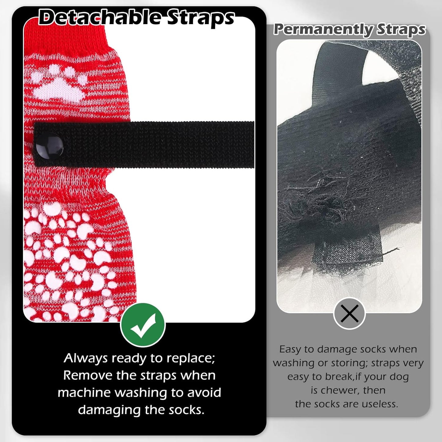 EXPAWLORER Anti Slip Dog Socks to Prevent Licking Paws, Dog Shoes for Hot Pavement, Dog Booties for Small Medium Large Senior Dogs, Traction Control Boots & Paw Protectors for Hardwood Floors