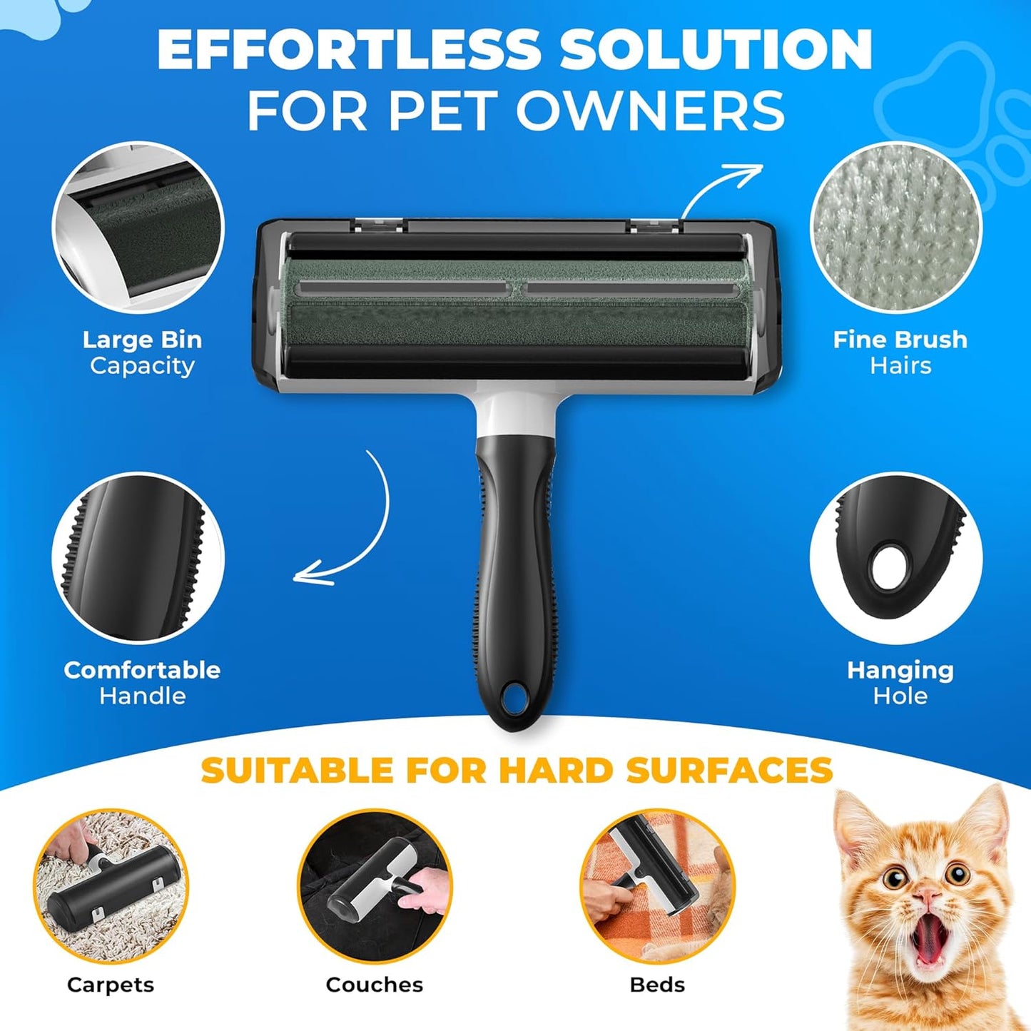 Pet Hair Removal Glove for Dogs & Cats – Dog Grooming Gloves for Shedding, Pet Hair Remover Glove – Pet Grooming Gloves, Cat Grooming Gloves & Cat Brush Glove (Glove + Finger Toothbrush Kit)