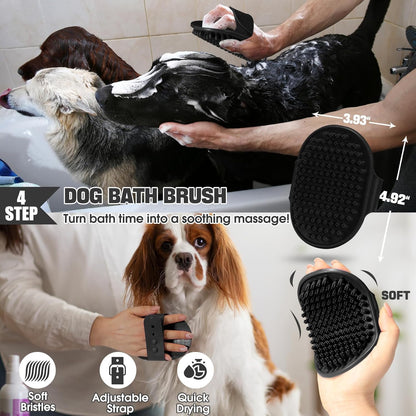 Bonteck Dog Slicker Brush for Dogs Grooming Kit 5PCS | Large Dog Brush for Goldendoodles Poodles Doodles | Long Pin Haired Brush | Poodle Brushes and Comb (Purple)