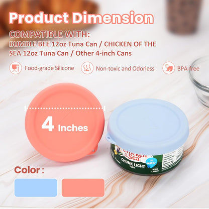 2PCs 3.0-inch Silicone Can Lids for Chef Boyardee | Van Camp's | Goya | Bush's Best | Farmer's Market Can, Can Cover for Canned Goods, Soup Can Cap, Fit Most Standard Size, Dishwasher Safe (Lids ONLY)