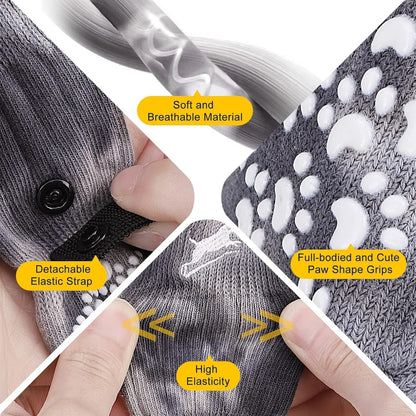 EXPAWLORER Anti Slip Dog Socks to Prevent Licking Paws, Dog Shoes for Hot Pavement, Dog Booties for Small Medium Large Senior Dogs, Traction Control Boots & Paw Protectors for Hardwood Floors