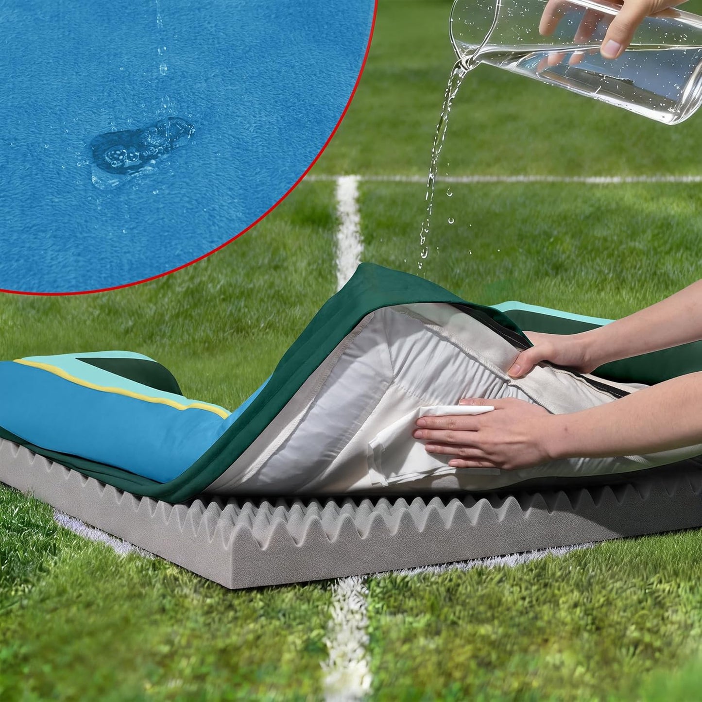 Comfort Expression Orthopedic Dog Bed for Extra Large Dogs 42x30 Inch, Waterproof Egg Crate Foam XL Pet Bed with Removable Bolsters, Dog Couch with Washable Cover & Non-Slip Bottom, Grey - Colors B